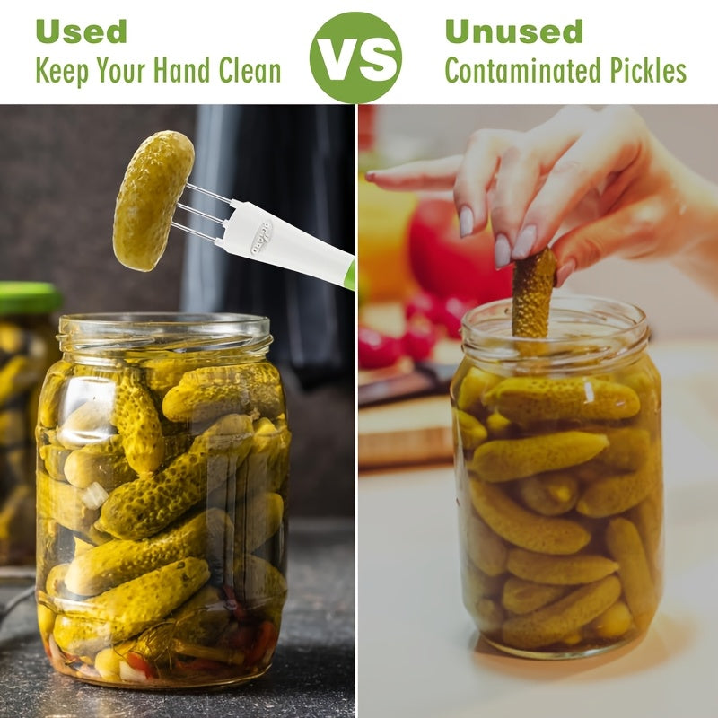 Dual Set of Plastic Pickle Forks for Pickle Lovers