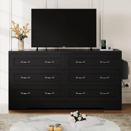 Drawers TV Stand for 65 Inches with Power Outlets