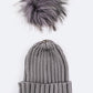 Raccoon Fur PomPom Beanie