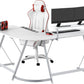 Vista L-Shape Desk with Monitor Stand, White