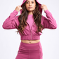 Athletic Zip-Up Crop Hoodie Jacket