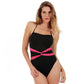 InstantFigure Contrast Twist Front One Piece Swimsuit 13559P