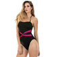 InstantFigure Contrast Twist Front One Piece Swimsuit 13559P