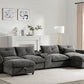 142'' Modular Sectional Sofa with Movable Storage Ottoman and