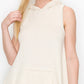 Sleeveless Hooded Top and Wide Leg Pants Set - Ivory
