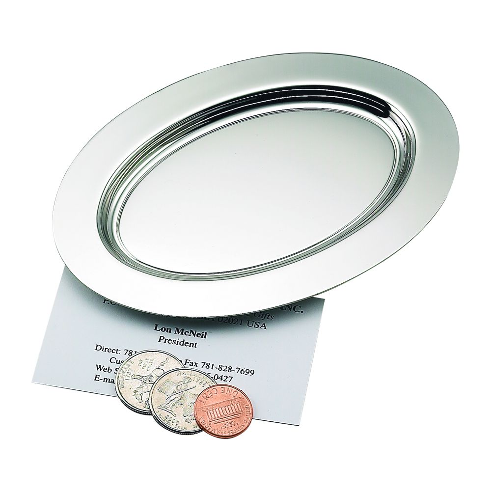 Silver Oval Nickel-Plated Tray - 6"