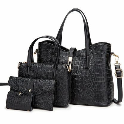 Solid Color Four-piece Handbags For Women's All Occasions