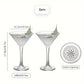 Engraved Martini Glass Set - Insulated Crystal Cocktail Glasses,