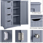 Bathroom Floor Cabinet, Freestanding Storage Organizer Unit Kitchen