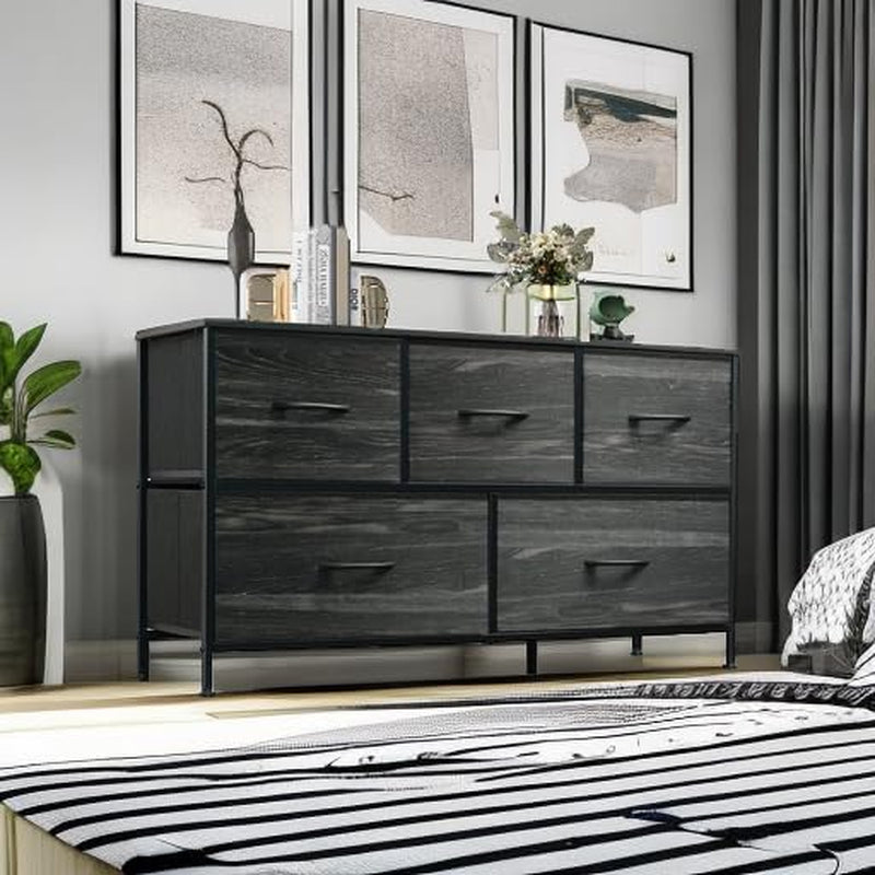 Dresser for Bedroom with 5 Drawers, Wide Chest of Drawers, Fabric
