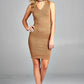 Women's Sleeveless V-Neck Choker Sweater Dress