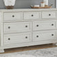 Robbinsdale Traditional 7 Drawer Dresser in Antique White