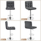 Bar Stools Set of 2, PU Leather Swivel Bar Stools with Backrest,