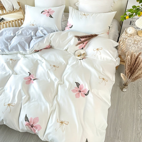 3Piece Pastoral Floral Duvet Cover Set for Bedroom