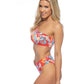 RED TROPICAL RING ACCENT ONE SHOULDER BIKINI SET