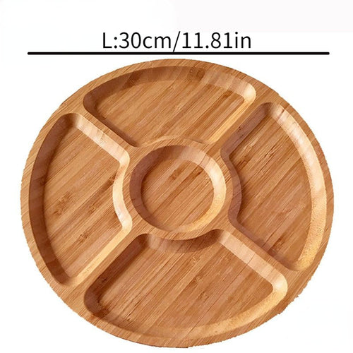 Multifunctional Wooden Cheese  Snack Tray with Dividers