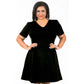 InstantFigure Curvy Plus Size Short V-neck Panel dress 16808MC