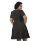InstantFigure Curvy Plus Size Short V-neck Panel dress 16808MC