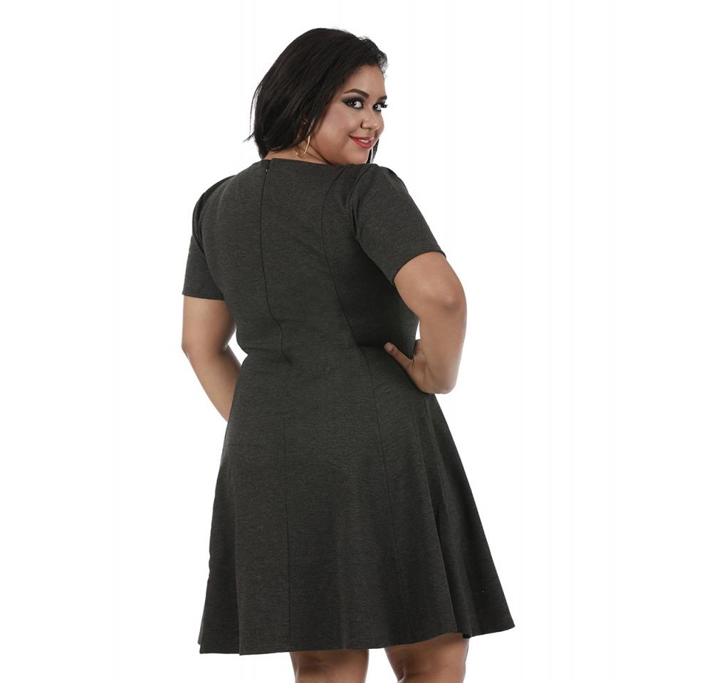 InstantFigure Curvy Plus Size Short V-neck Panel dress 16808MC
