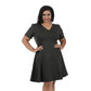 InstantFigure Curvy Plus Size Short V-neck Panel dress 16808MC