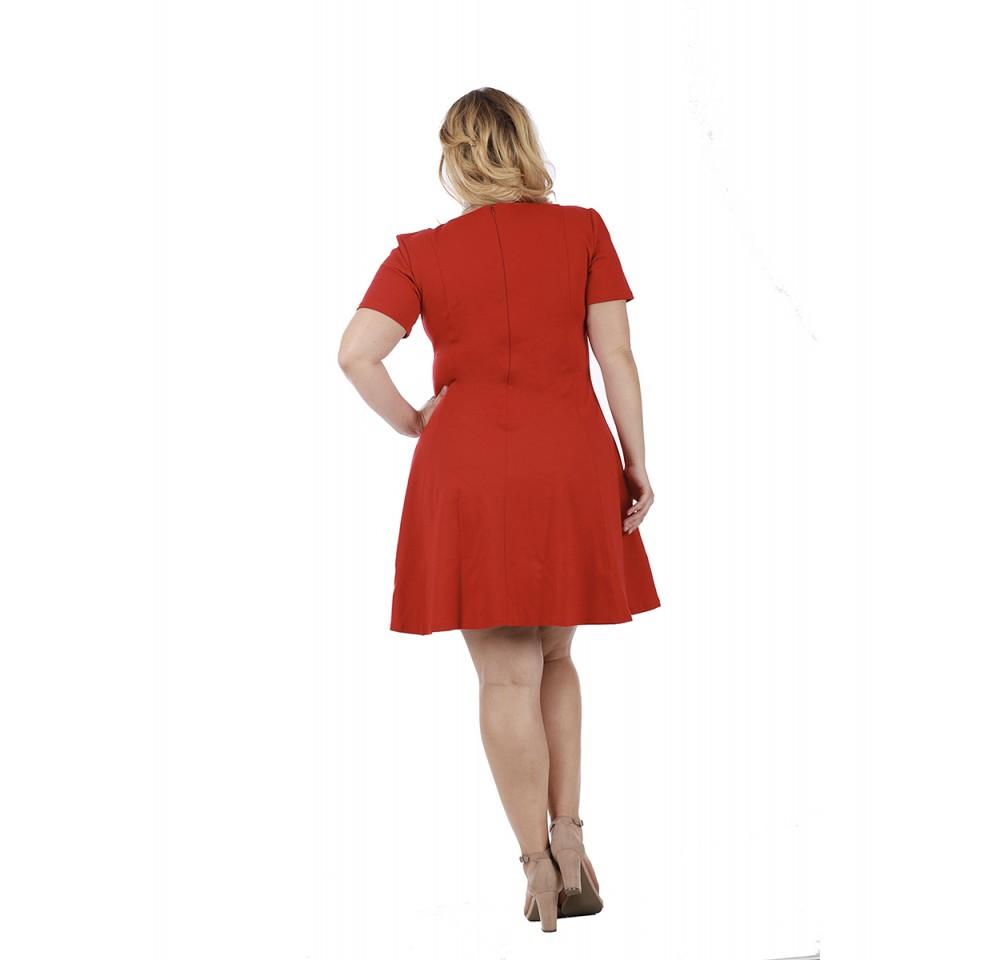 InstantFigure Curvy Plus Size Short V-neck Panel dress 16808MC