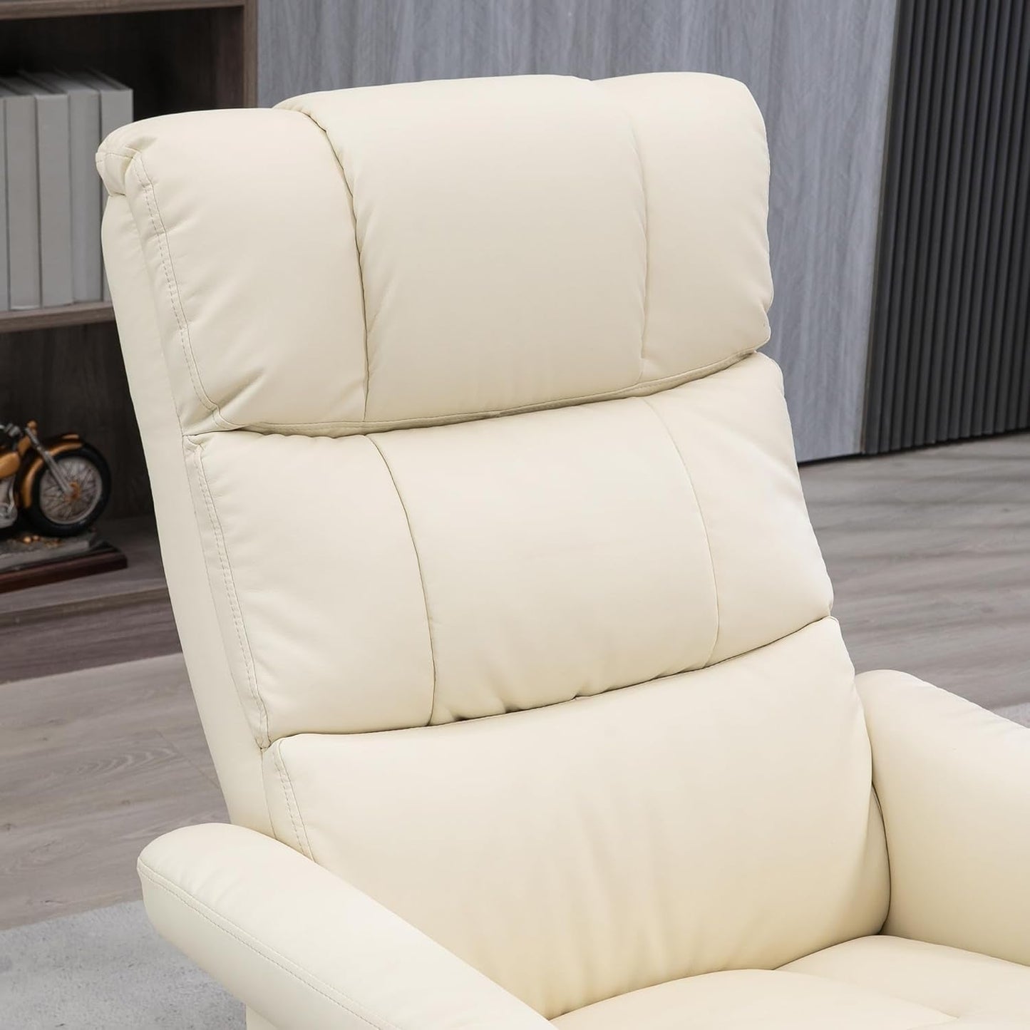 Massage Recliner Chair with Ottoman, Swivel Recliner and Footrest,