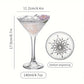 Engraved Martini Glass Set - Insulated Crystal Cocktail Glasses,