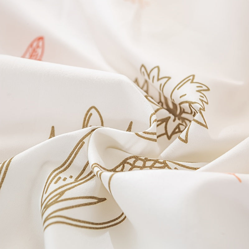 3Piece Floral Duvet Cover Set Soft Pastoral Style Bedding