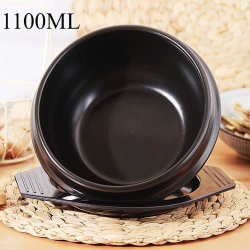 Versatile Ceramic Korean Stone Bowl with HeatResistant Tray