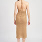 CROCHET HALTER MIDI DRESS WITH SLIT