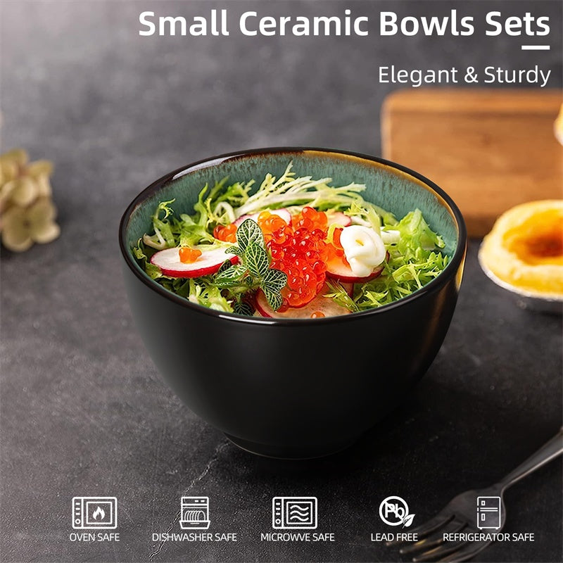 Creative Western Food  Kiln Change Peacock Green Bowl 24oz Bowl Set Of
