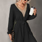 Women's Long Sleeve V Neck Mid Dress