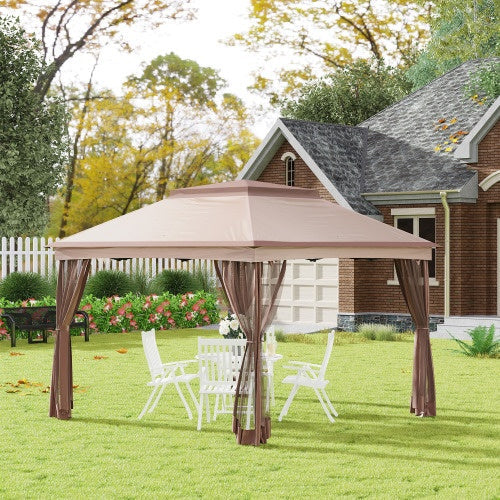 Pop-up Awning, Outdoor Patio Gazebo Shelter With Detachable Zipper