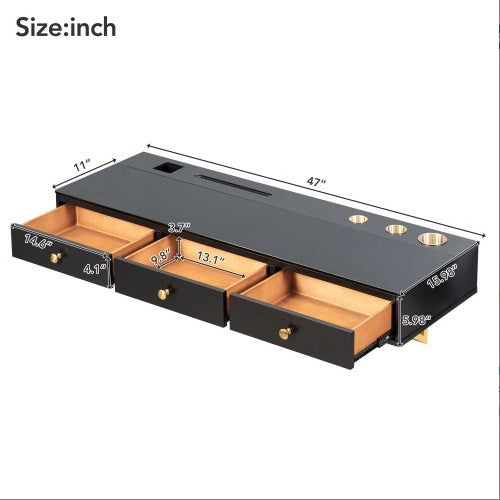 Floating Shelf With Drawer, Multi-Purpose Wall-Mounted Vanity Table,