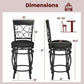 26" Swivel Bar Stools Set of 2, Counter Height Bar Stools with Back,