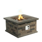 Outdoor Propane Fire Pit Table 28-inch Imitation Stone Square Concrete
