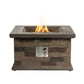 Outdoor Propane Fire Pit Table 28-inch Imitation Stone Square Concrete