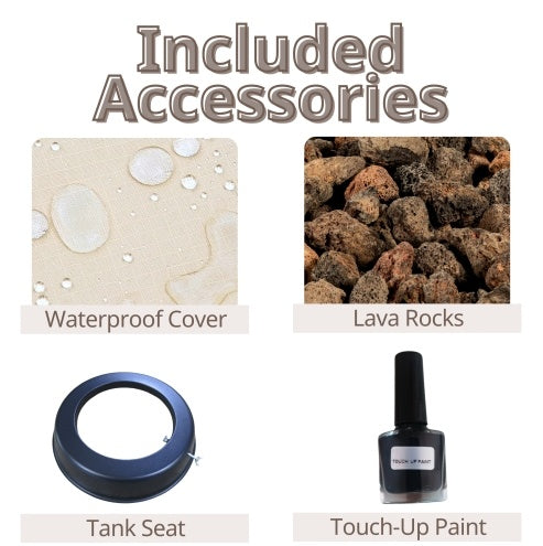 Outdoor Propane Fire Pit Table 28-inch Imitation Stone Square Concrete