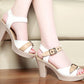 One word buckle waterproof platform all-match sandals