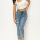 W Solid High Rise Cropped Skinny Jean With Ripped & Ankle Size 15