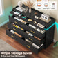 LED Dresser with 2 Pull-Out Tray, 6 Drawer Dresser, 47.2" Long Wide