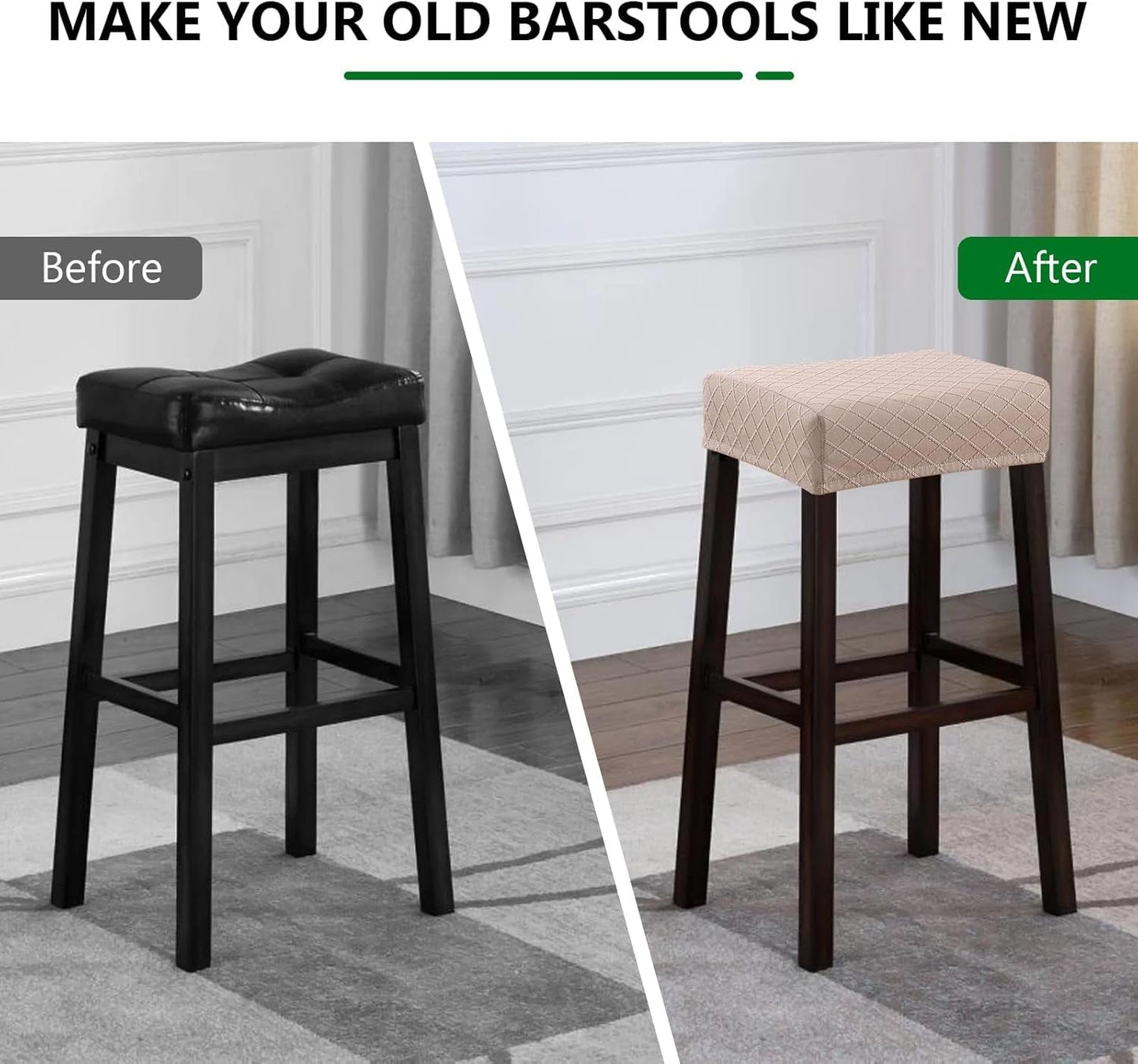 Stool Covers Rectangle - 2 Pack Stretch Waterproof Saddle Seat Cover
