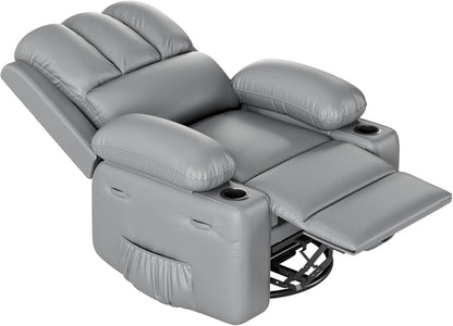 Leather Recliner Chair, Extra Wide 26.8" Manual Recliner W/Comfortable