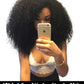 180% Density Full 4x4 Transparent Lace Front Afro Kinky Curly Human Ha