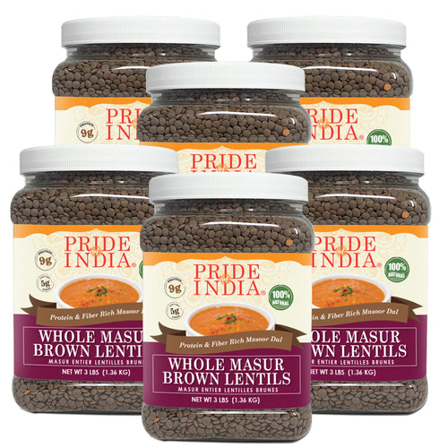 Indian Whole Brown Crimson Lentils - Protein & Fiber Rich Masoor Whole