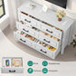 6-Drawer Dresser with Built-In Power Outlet, Wood Dresser TV Stand