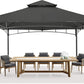Outdoor Garden Gazebo for Patios with Stable Steel Frame(11X11, Dark