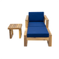 Acacia Wood Outdoor Lounge Set - Chair & Ottoman, Perfect for Patios,