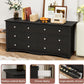 Dresser with 6 Drawer, Wood Wide Chest Storage Organizer and TV Stand