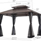 Hardtop Gazebo 10 X 12 Ft. Outdoor Gazebo, Heavy Duty Steel Frame
